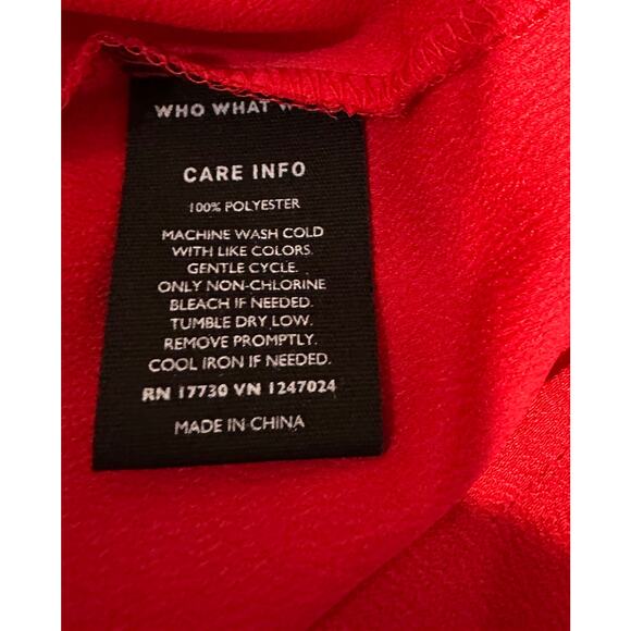Who What Wear red pull over blouse bell sleeves business casual Size XS - Picture 5 of 6